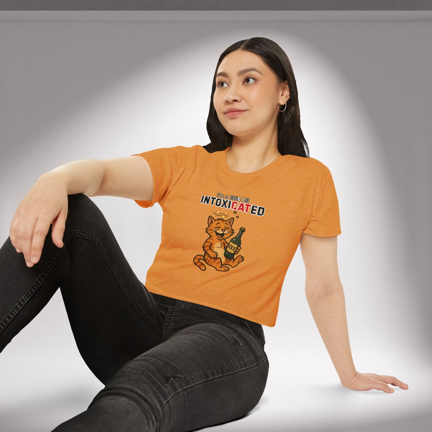 "IntoxiCATed" Crop-Top Shirt for Women