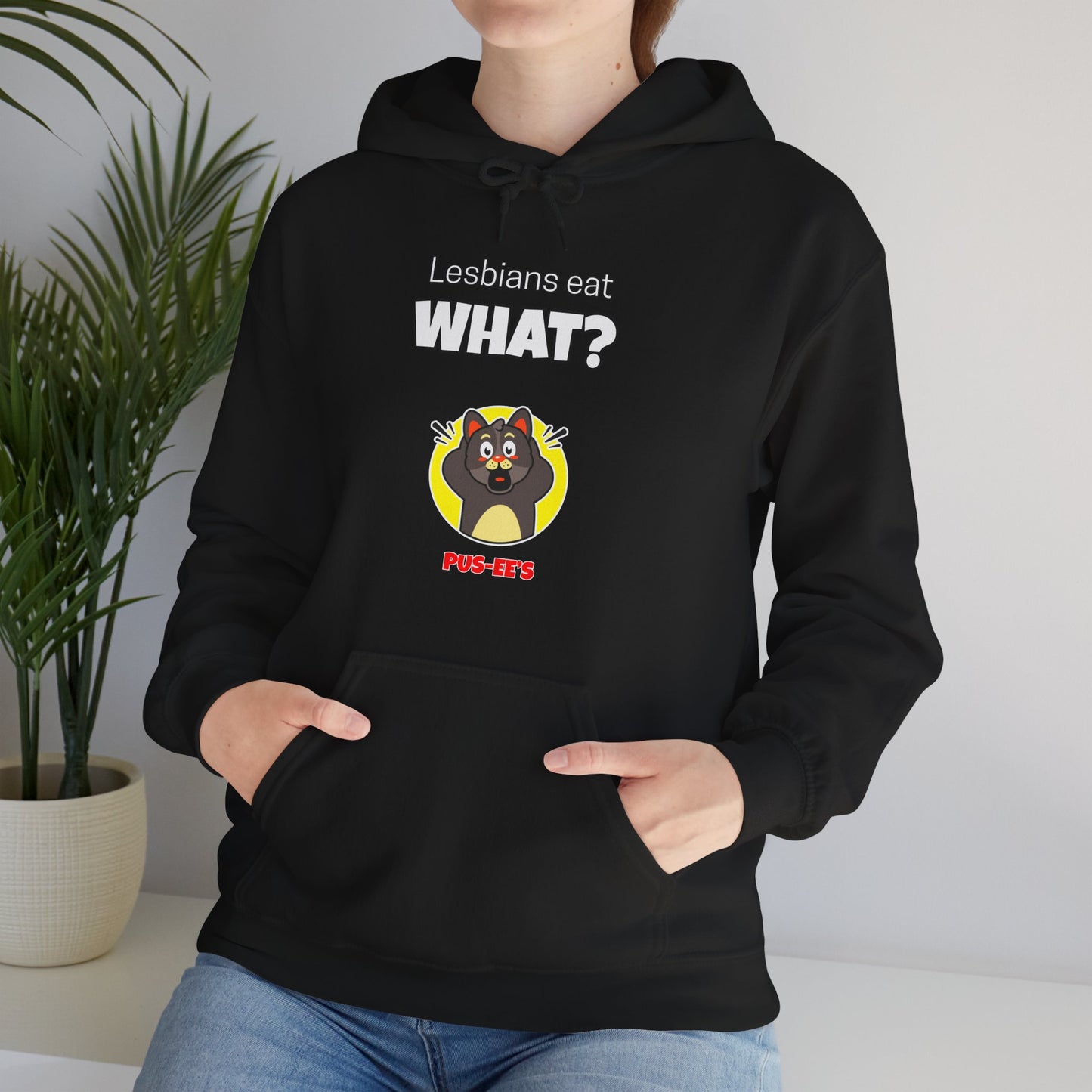'Lesbians Eat What?!' Funny Unisex Hoodie