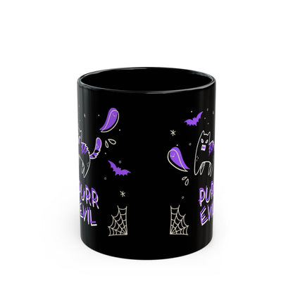 Purr Evil Black Cat Coffee Mug