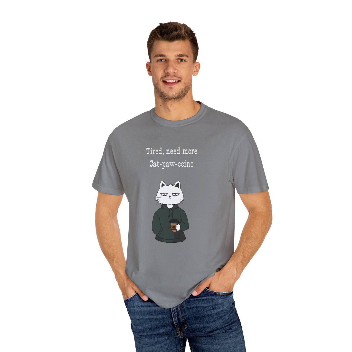 Tired, Need More Cat-paw-ccino Men's/Unisex T-Shirt