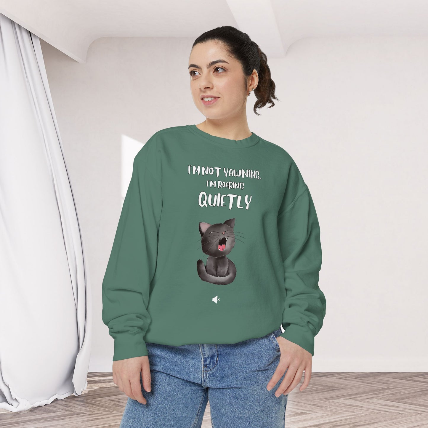 "Roaring Quietly" Cozy Cat Sweatshirt