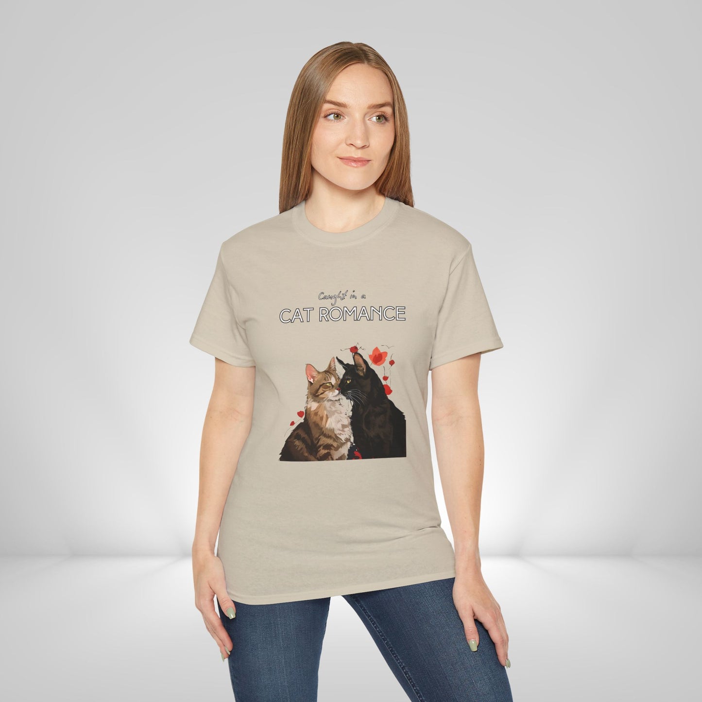 "Caught in a Cat Romance" - Parody T-Shirt for Women