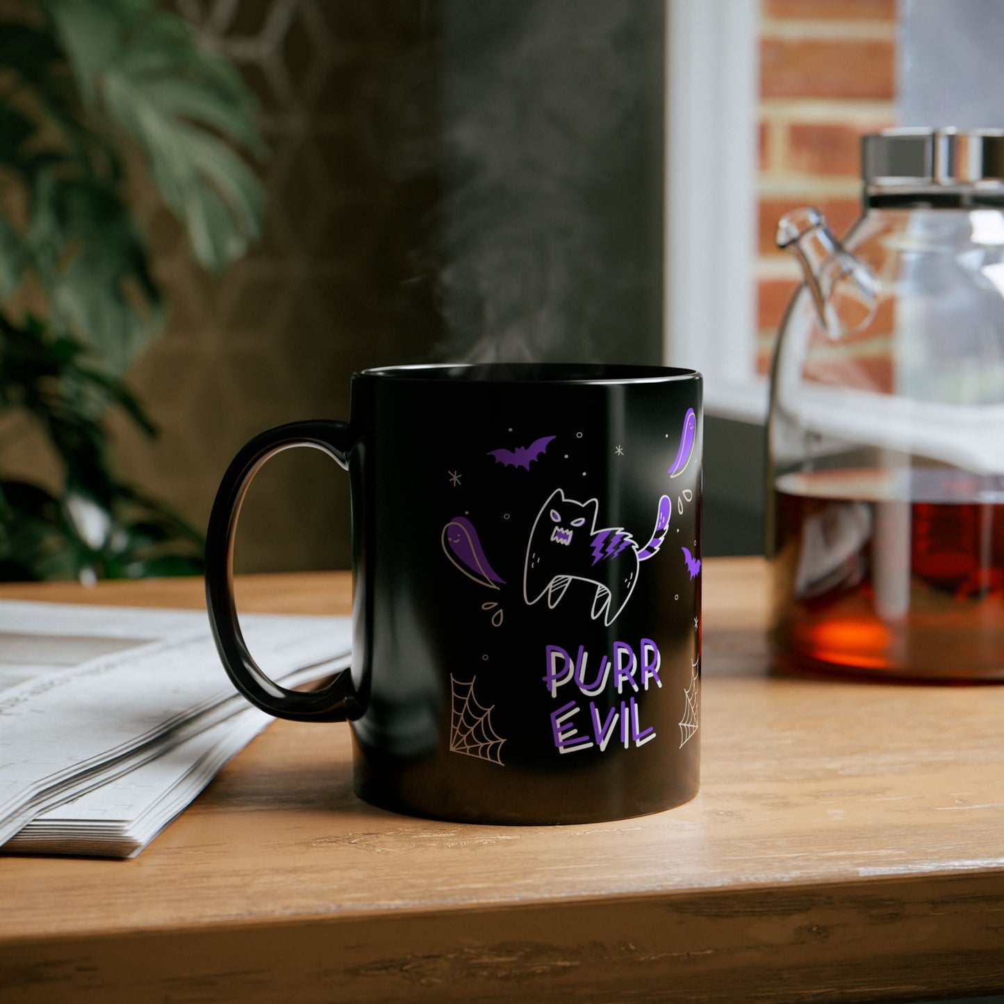 Purr Evil Black Cat Coffee Mug