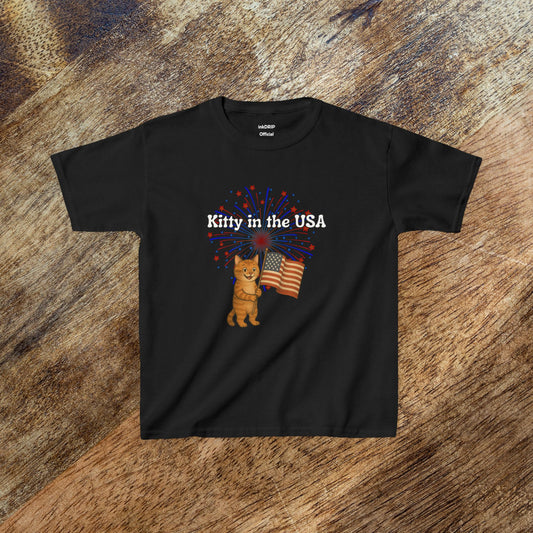 "Kitty in the USA" - Kids Tee