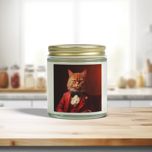 "Elegant Cat" - Eco-Friendly Scented Candle - Coconut Apricot Wax