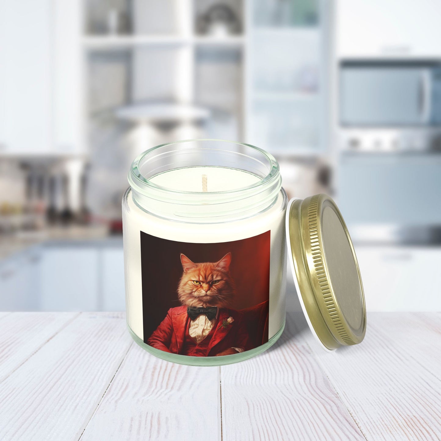 "Elegant Cat" - Eco-Friendly Scented Candle - Coconut Apricot Wax
