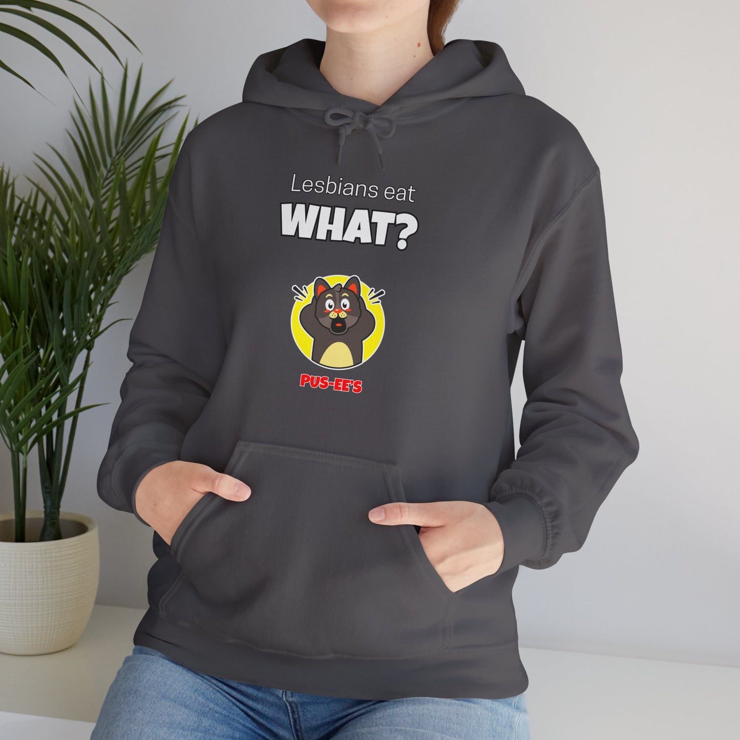 'Lesbians Eat What?!' Funny Unisex Hoodie