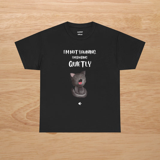 "Roaring on Mute" - Funny Cat T-Shirt