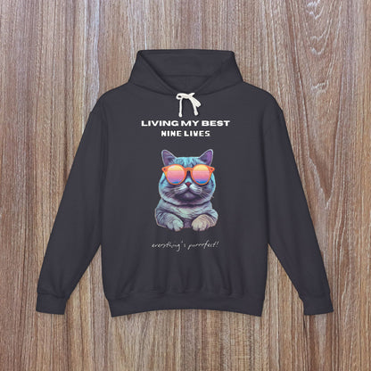 "Living My Best 9 Lives" Funny Hoodie
