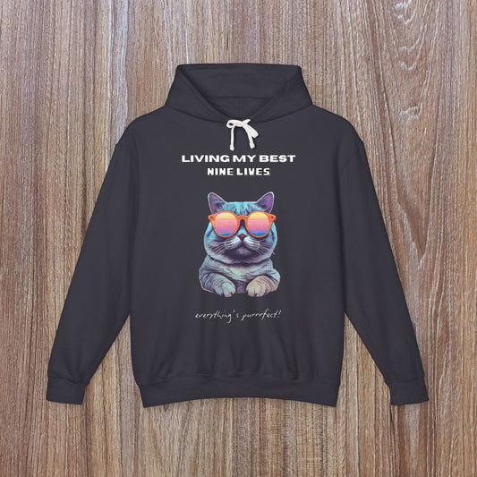 "Living My Best 9 Lives" Funny Hoodie