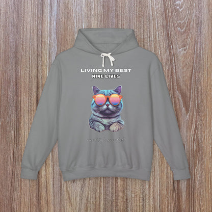 "Living My Best 9 Lives" Funny Hoodie