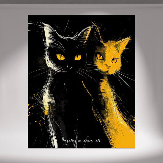 "Loyalty Above All" Anime-Style Cat Poster