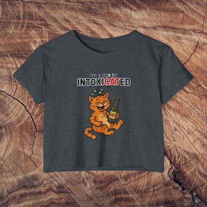 "IntoxiCATed" Crop-Top Shirt for Women