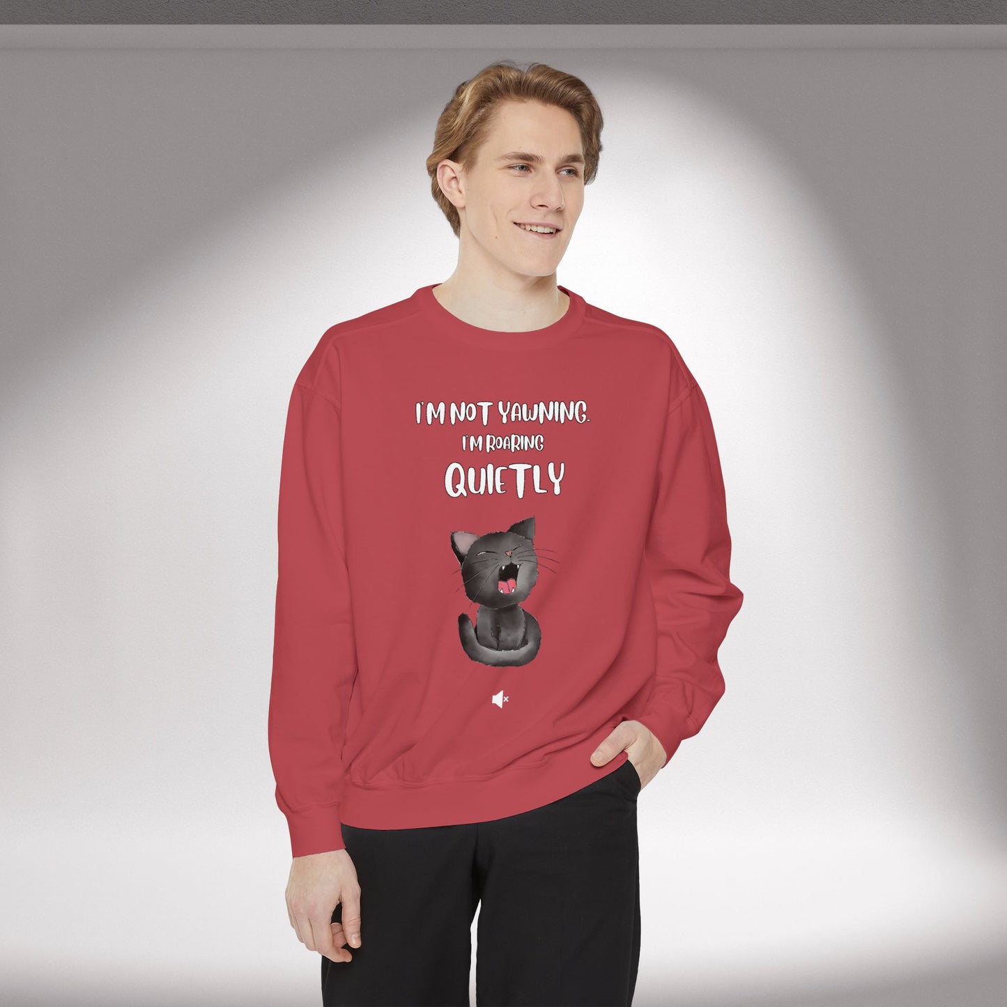 "Roaring Quietly" Cozy Cat Sweatshirt