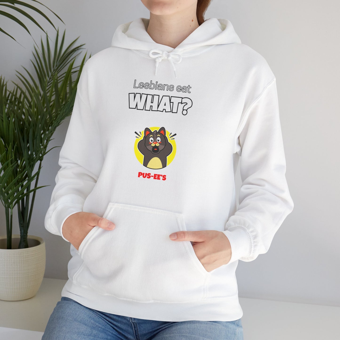 'Lesbians Eat What?!' Funny Unisex Hoodie