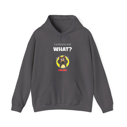 'Lesbians Eat What?!' Funny Unisex Hoodie