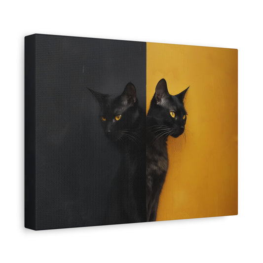 "Duality of Cat" Canvas Art - Home Decor