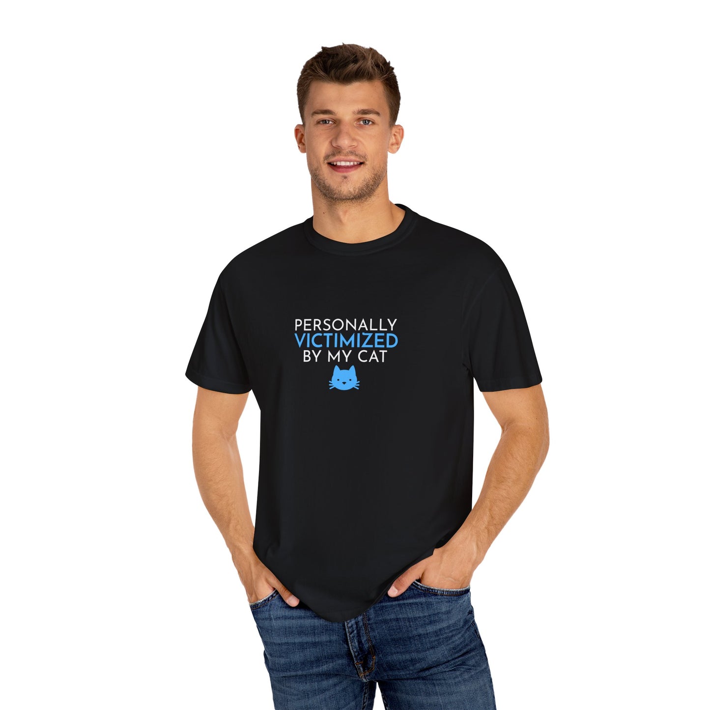 Victimized by my Cat Funny Men's T-Shirt