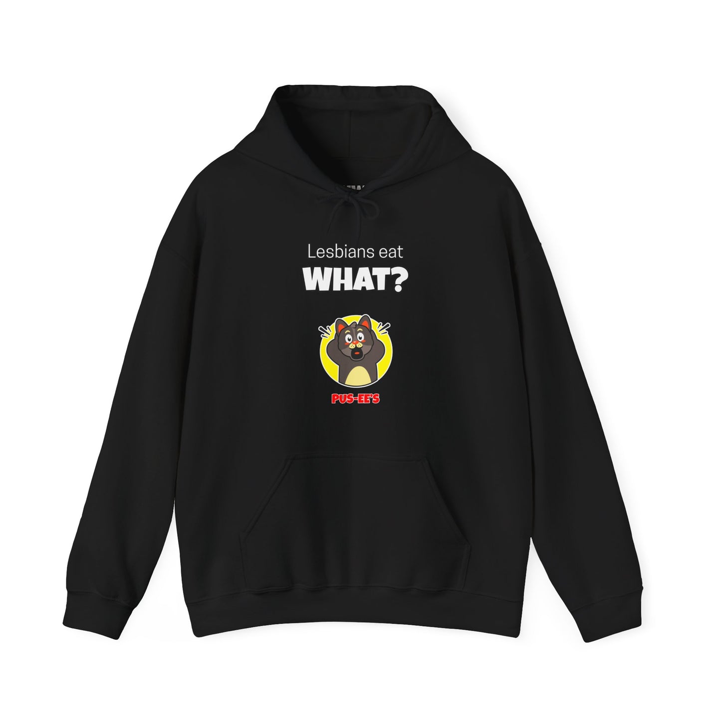 'Lesbians Eat What?!' Funny Unisex Hoodie