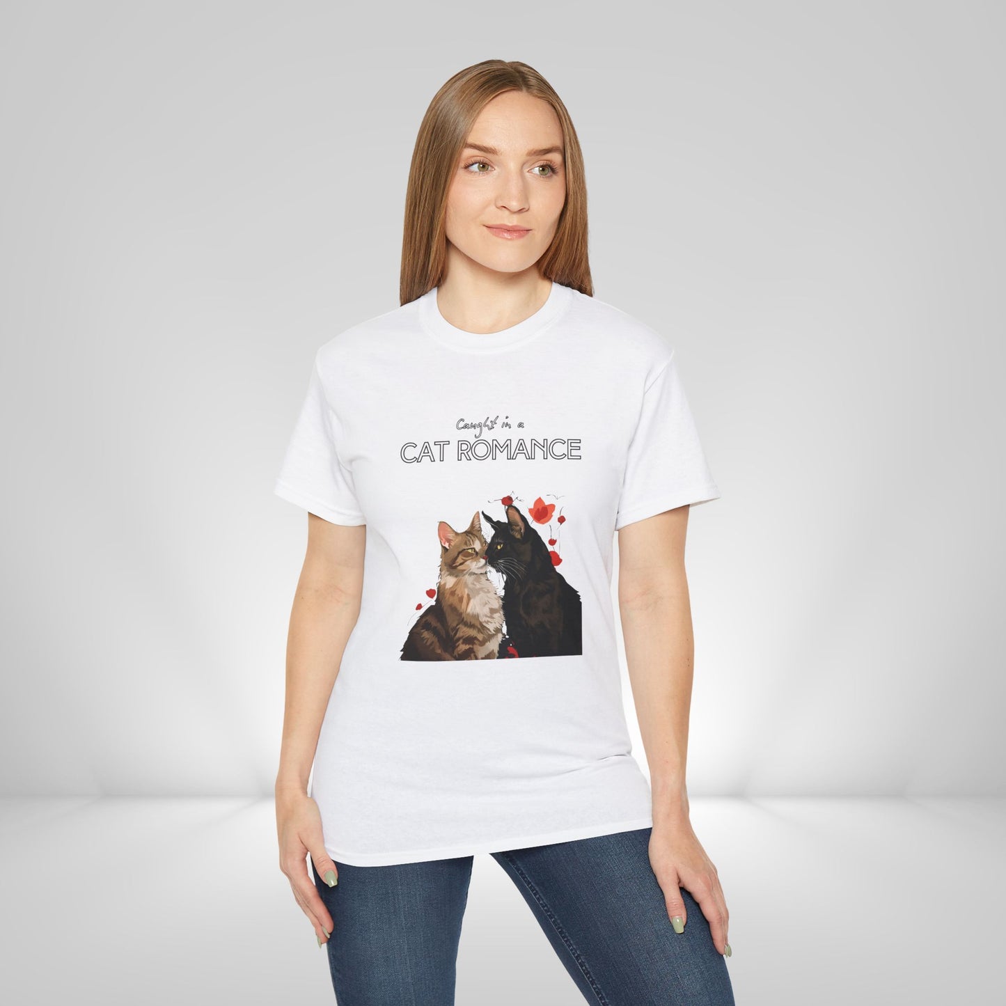 "Caught in a Cat Romance" - Parody T-Shirt for Women