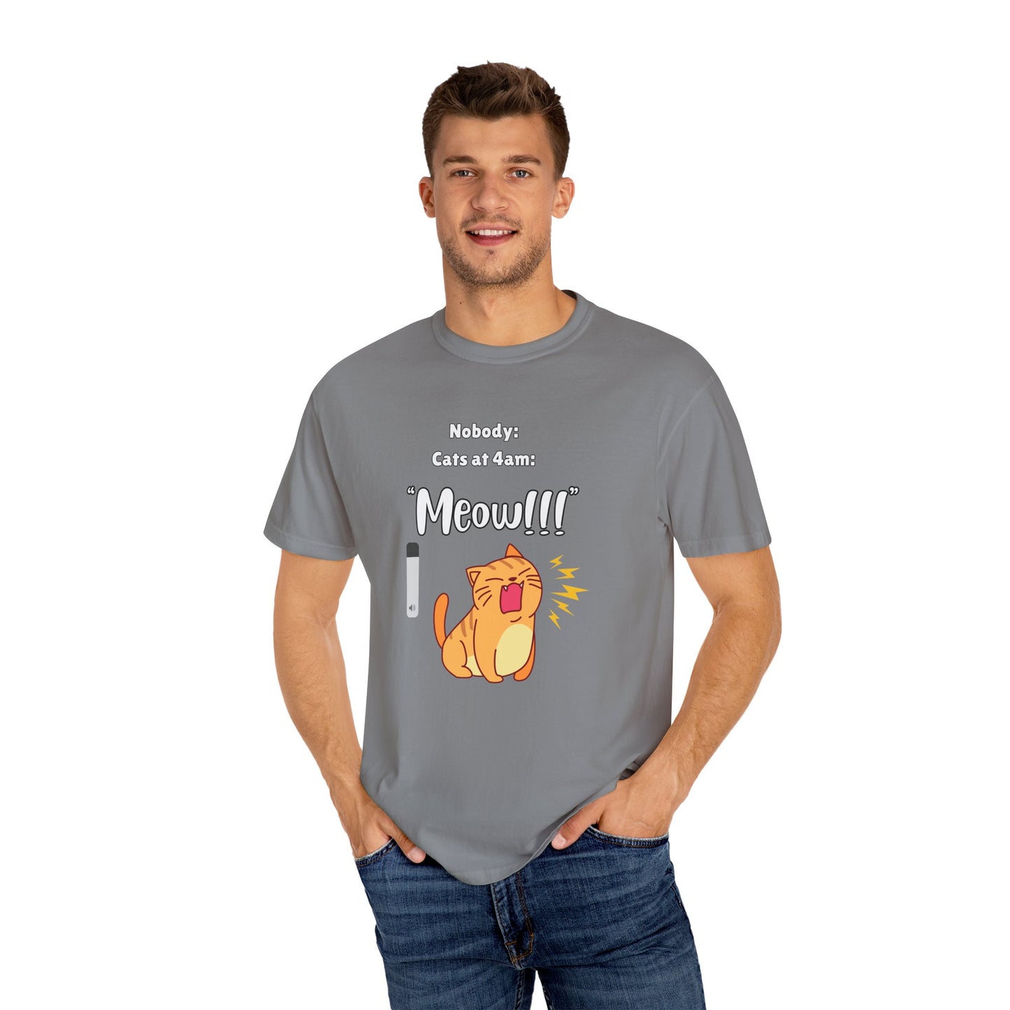 "Cats at 4am: Meow!!!" Funny T-Shirt
