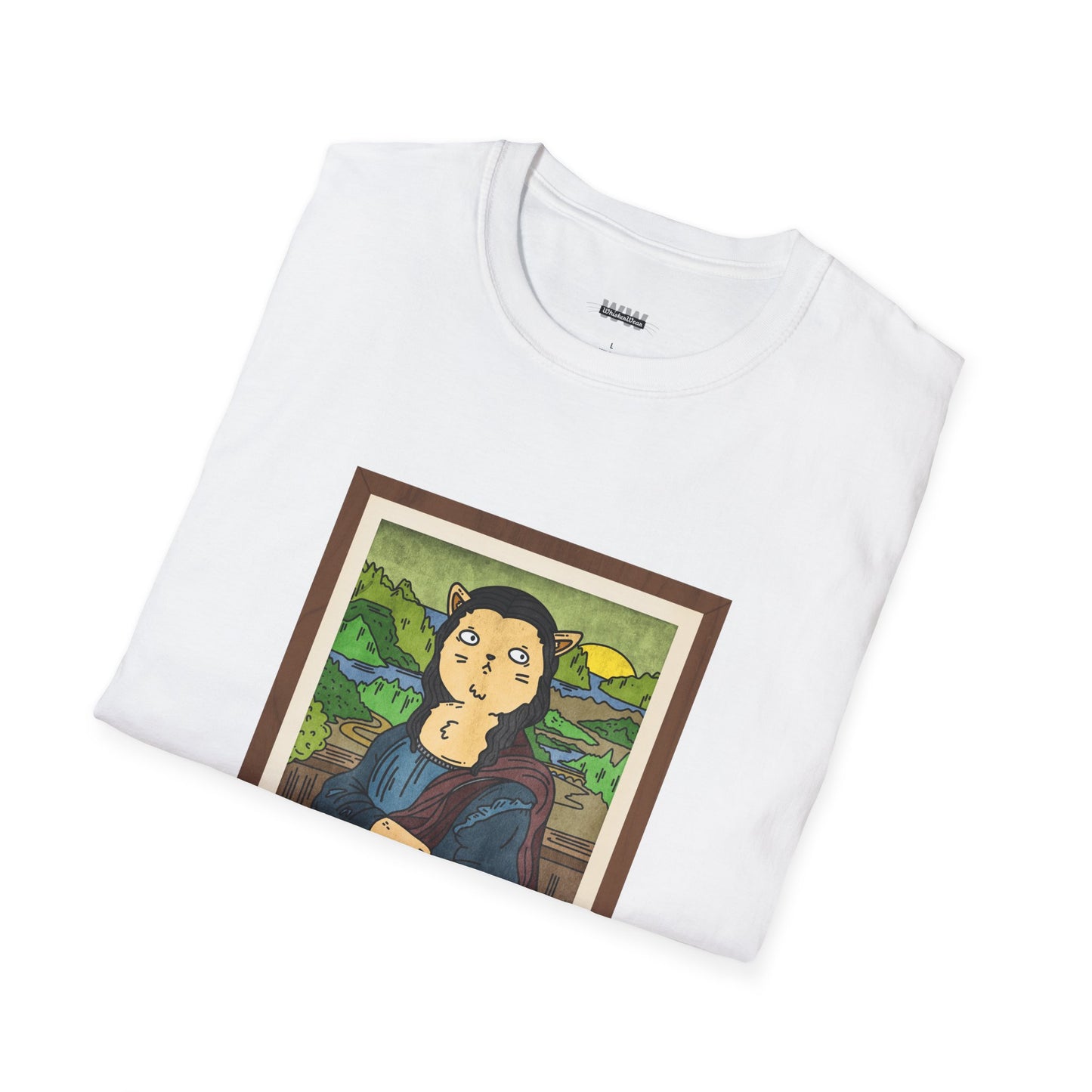 Meowna Lisa Unisex T-Shirt (Bright Colors)