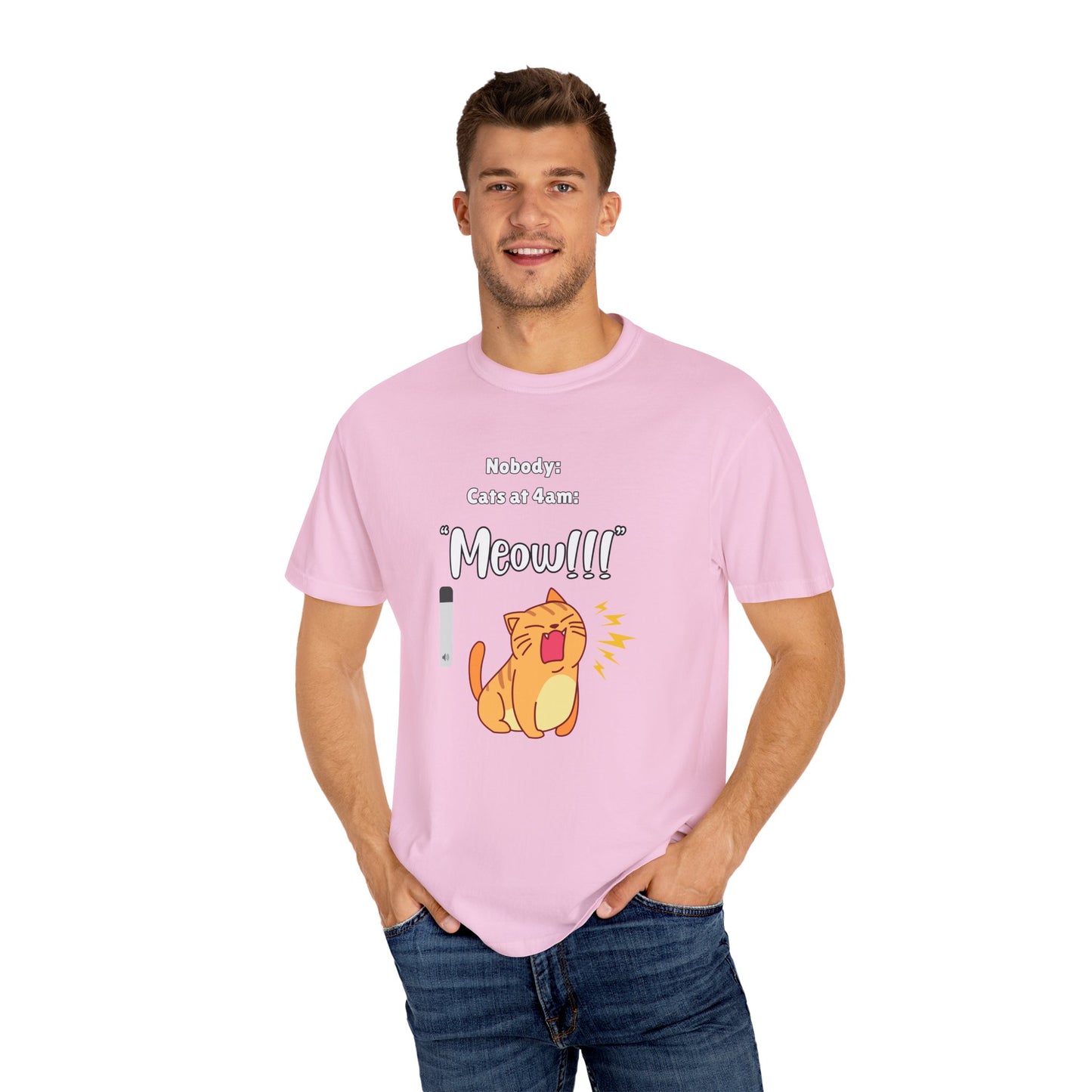 "Cats at 4am: Meow!!!" Funny T-Shirt