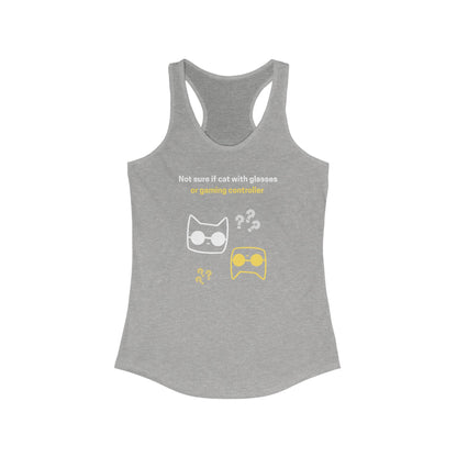 Not Sure If Cat Or Controller Funny Women's Tank Top