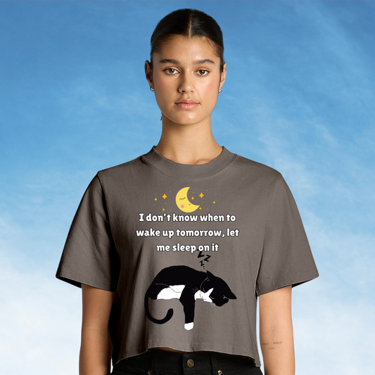 Let Me Sleep On It - Women's Faded Crop Tee