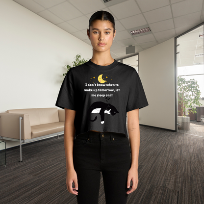 Let Me Sleep On It - Women's Faded Crop Tee