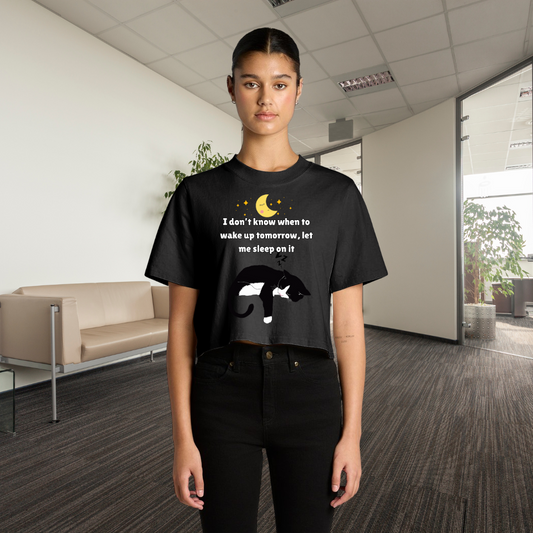 Let Me Sleep On It - Women's Faded Crop Tee