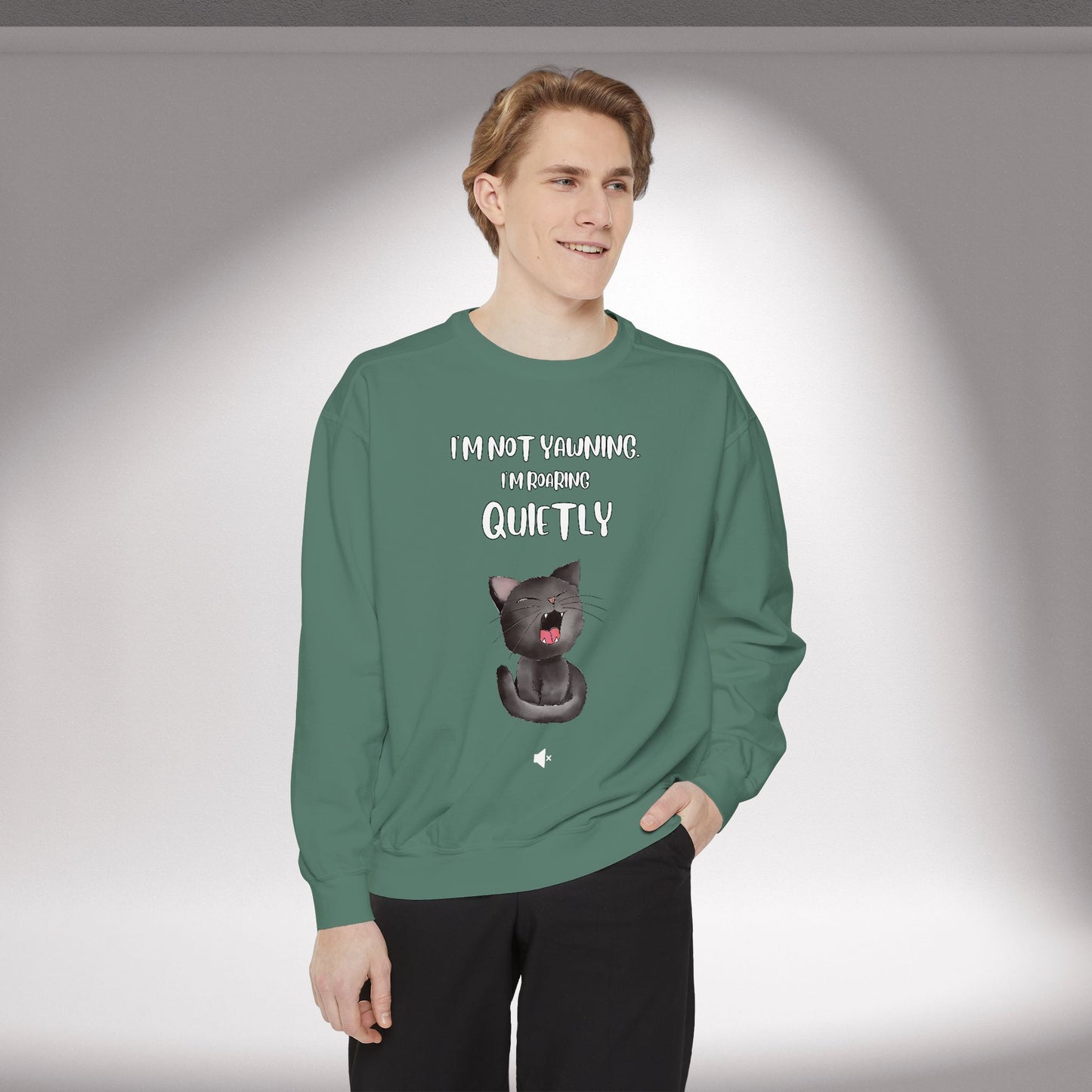 "Roaring Quietly" Cozy Cat Sweatshirt