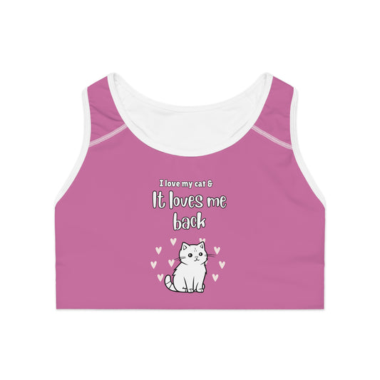 "I Love my Cat" Sports Bra