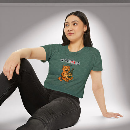 "IntoxiCATed" Crop-Top Shirt for Women