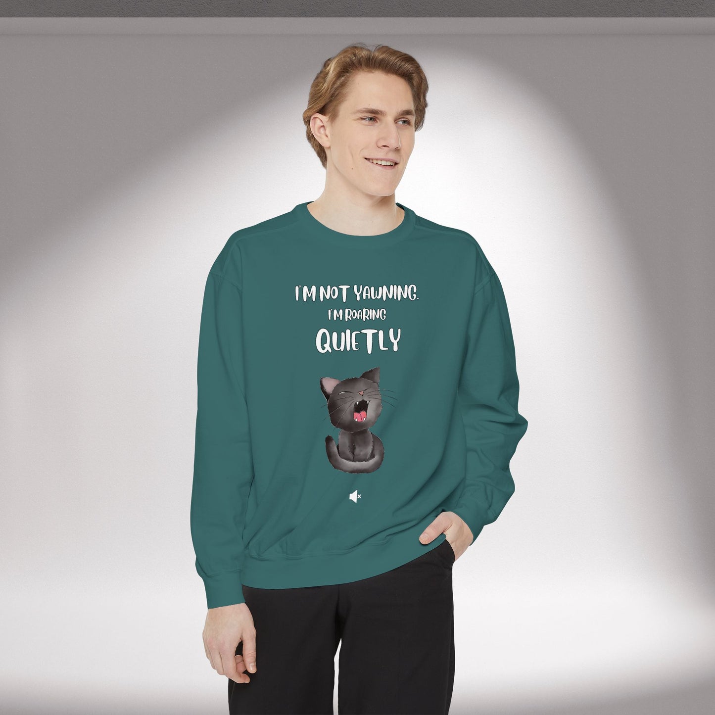 "Roaring Quietly" Cozy Cat Sweatshirt