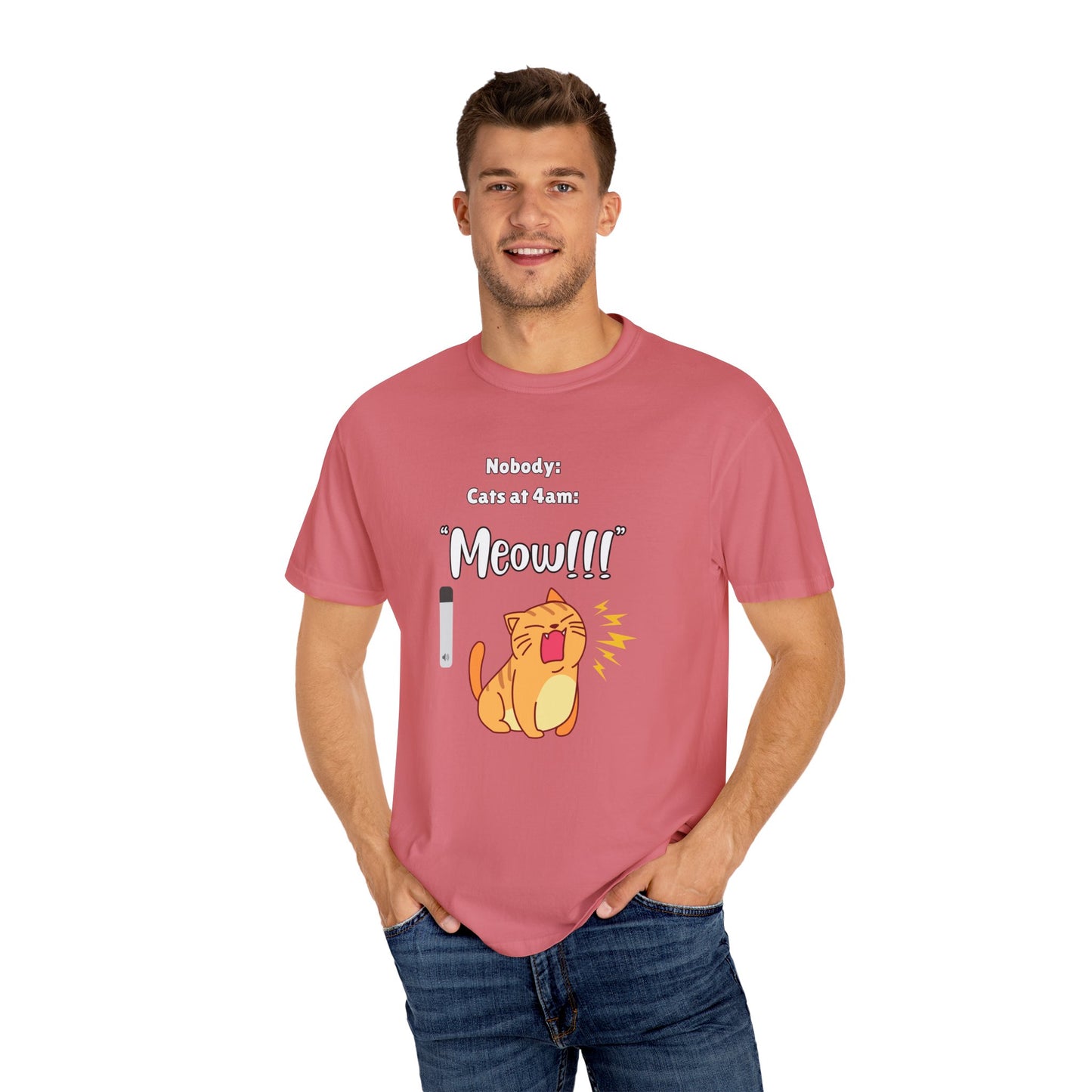 "Cats at 4am: Meow!!!" Funny T-Shirt