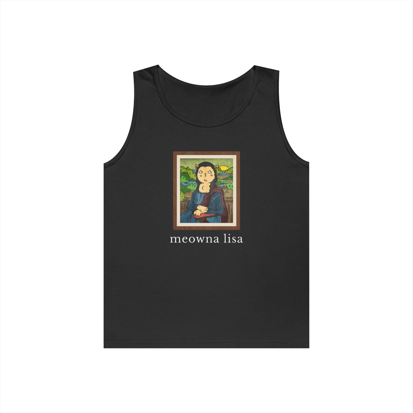 Meowna Lisa Funny Unisex Tank Top