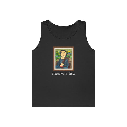 Meowna Lisa Funny Unisex Tank Top