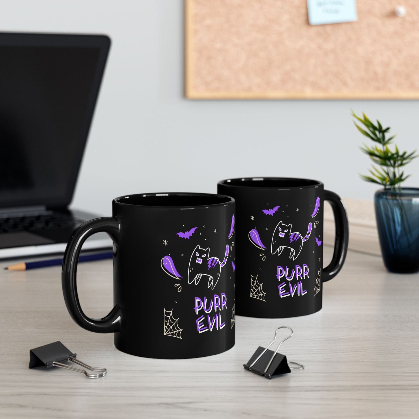Purr Evil Black Cat Coffee Mug