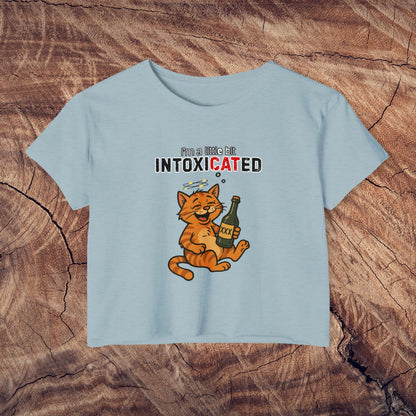 "IntoxiCATed" Crop-Top Shirt for Women