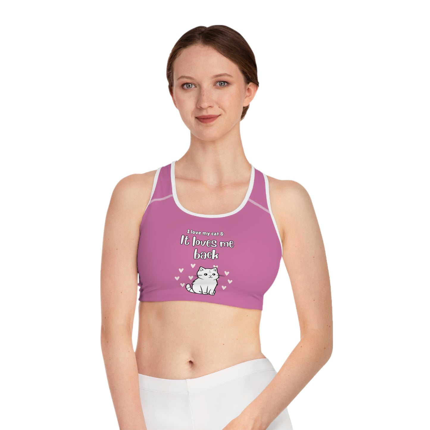 "I Love my Cat" Sports Bra