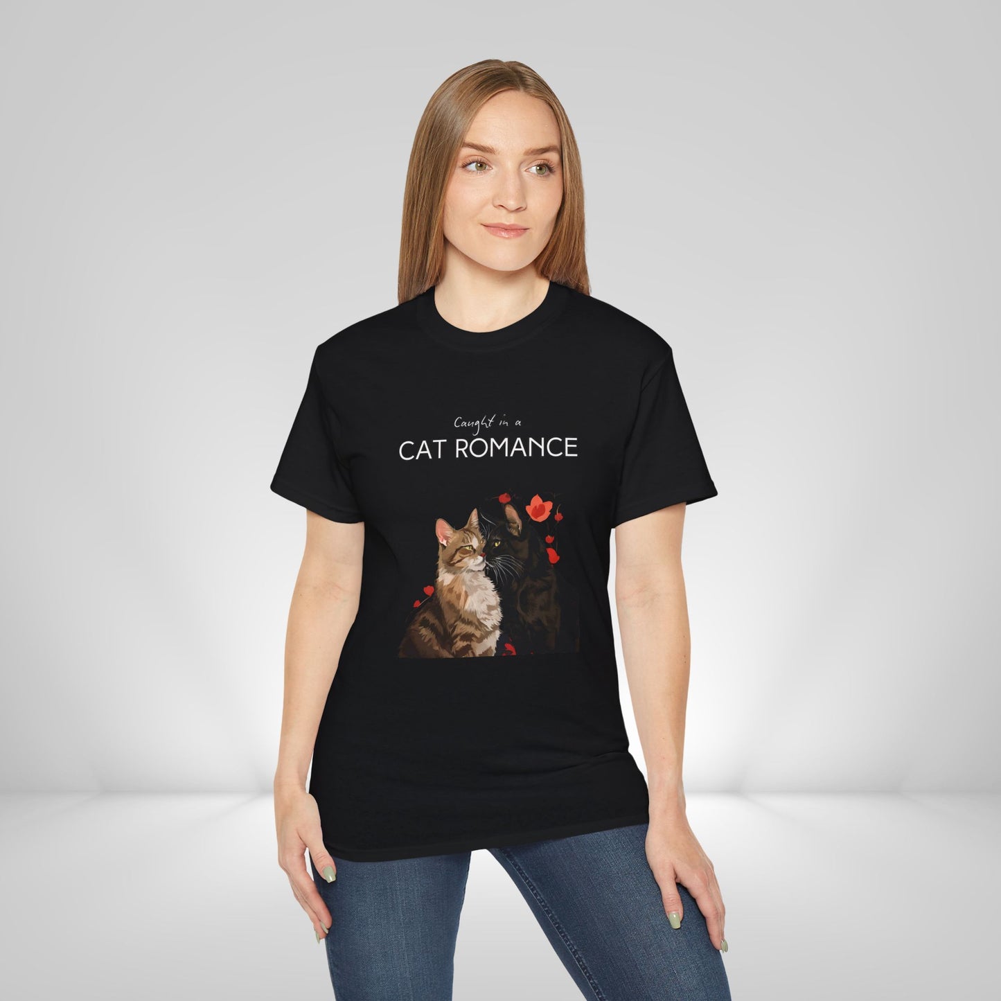 "Caught in a Cat Romance" - Parody T-Shirt for Women