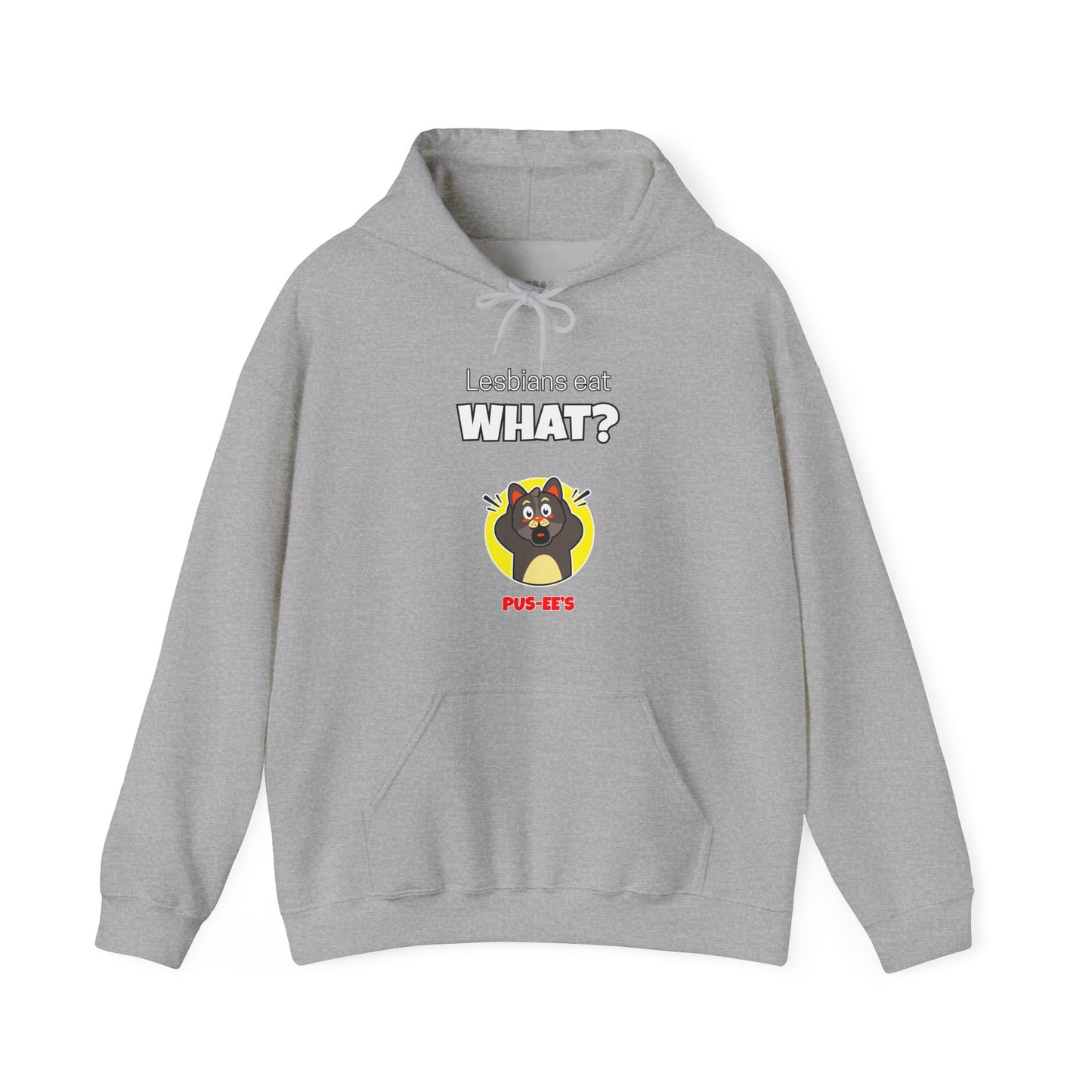 'Lesbians Eat What?!' Funny Unisex Hoodie