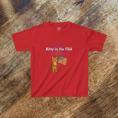 "Kitty in the USA" - Kids Tee