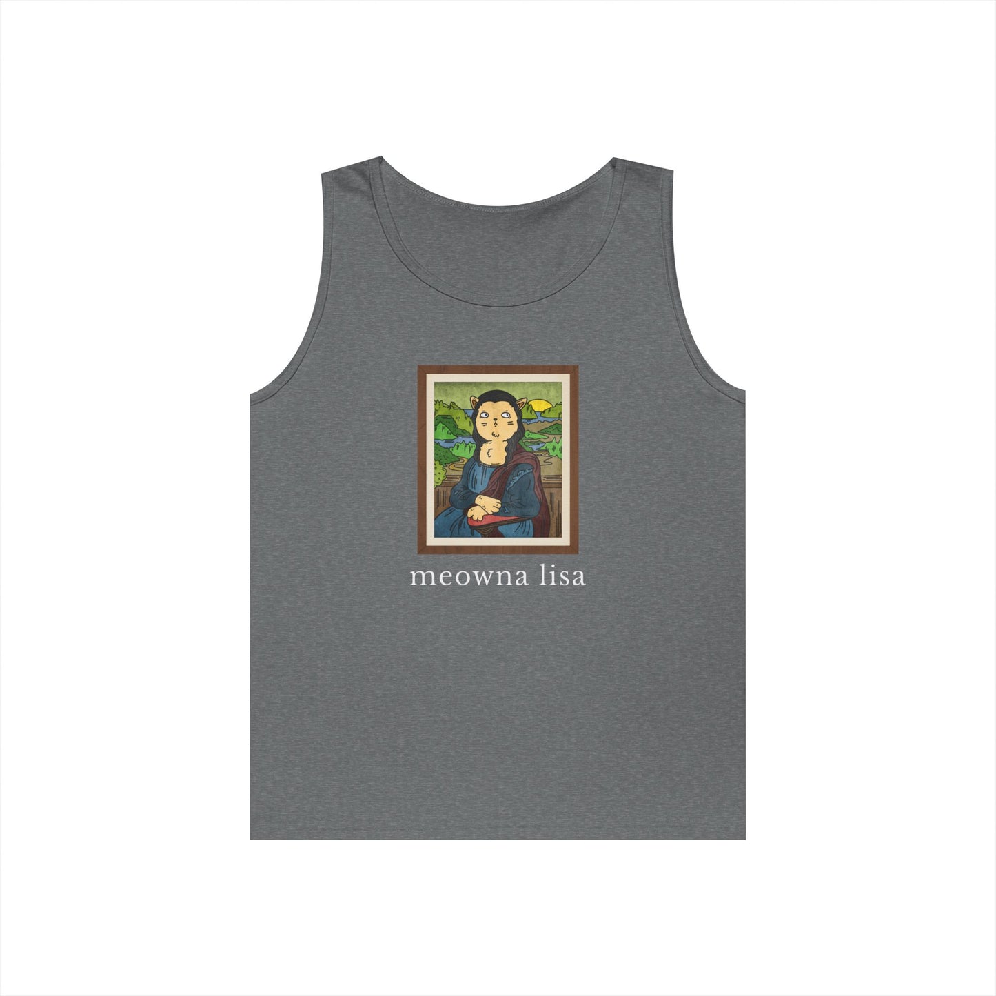 Meowna Lisa Funny Unisex Tank Top