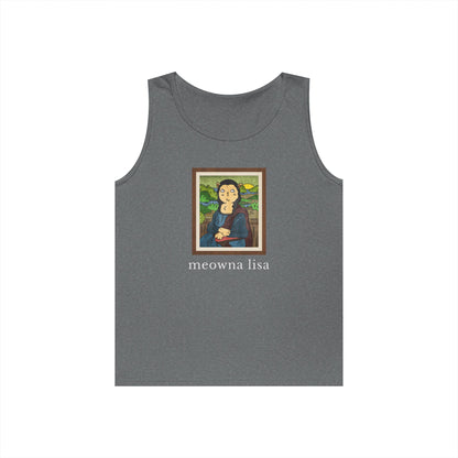 Meowna Lisa Funny Unisex Tank Top