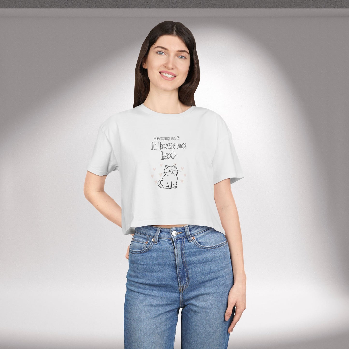 My Cat Loves Me - Women's Crop Tee