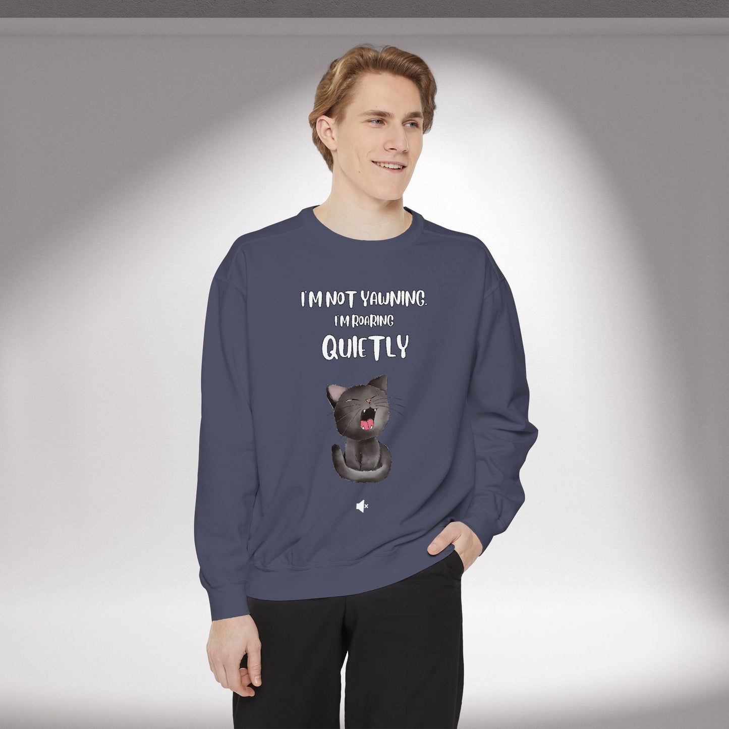 "Roaring Quietly" Cozy Cat Sweatshirt