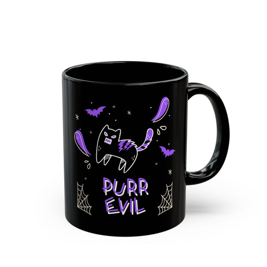 Purr Evil Black Cat Coffee Mug