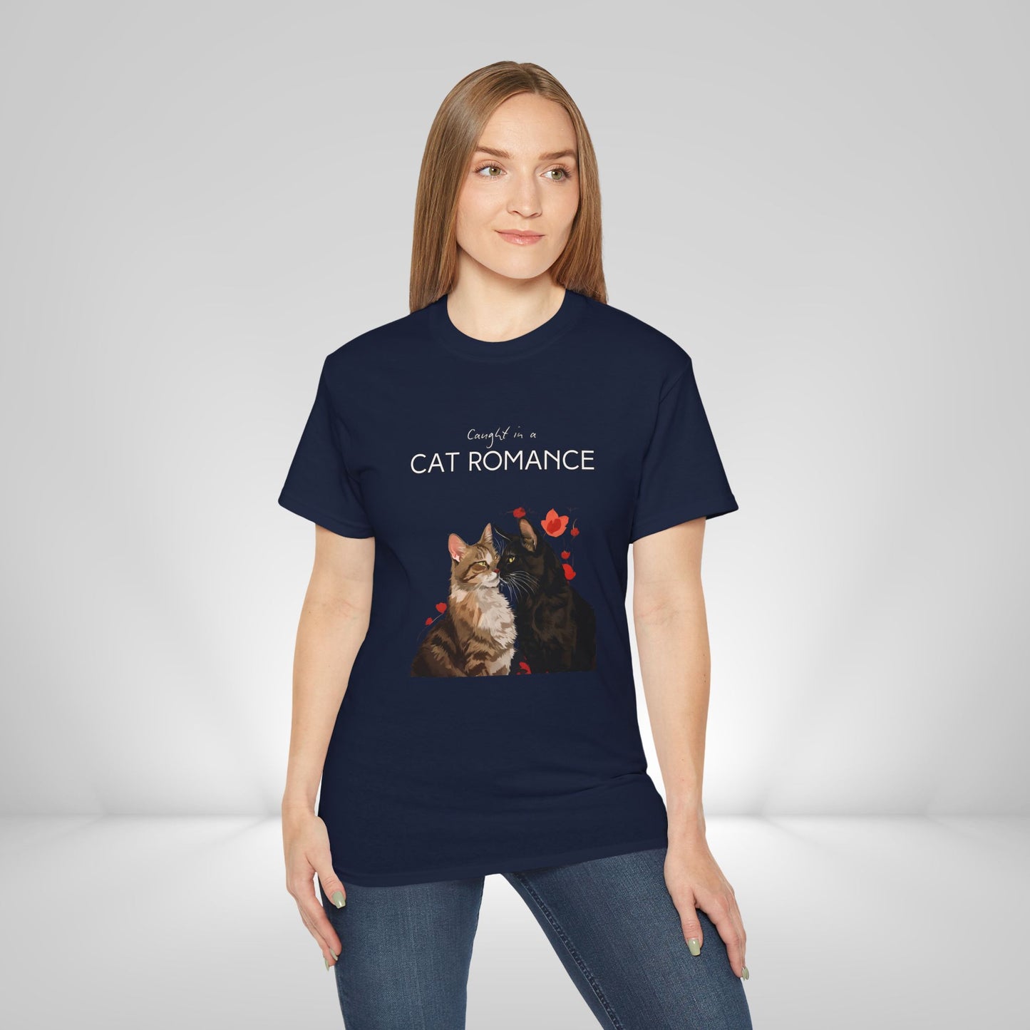 "Caught in a Cat Romance" - Parody T-Shirt for Women